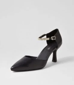 Luxom Black Silver Leather Jewels Heels 8 Luxom Black Silver Leather Jewels Heels -Lynx Shoes Shop TO13251BCI2I 3