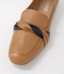 Majorca Dark Tan Navy Leather Loafers -Lynx Shoes Shop TO13258TGNLE 5