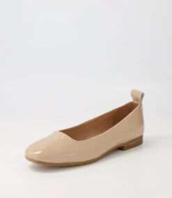 Murlena Camel Patent Leather Ballet Flats -Lynx Shoes Shop TO13259N58PL 3