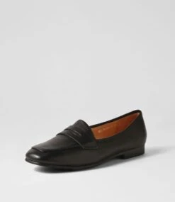 Melinato Black Leather Loafers -Lynx Shoes Shop TO13260BLALE 3