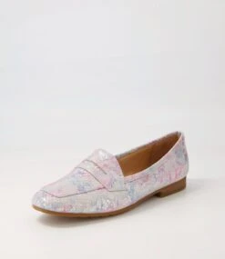 Melinato Pastel Print Leather Loafers -Lynx Shoes Shop TO13260SIGLE 3