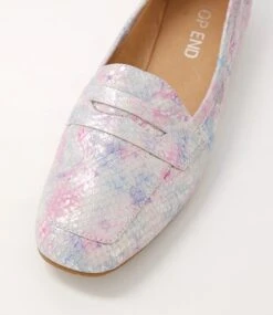 Melinato Pastel Print Leather Loafers -Lynx Shoes Shop TO13260SIGLE 5