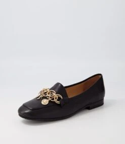 Mennat Black Leather Loafers -Lynx Shoes Shop TO13261BLALE 3