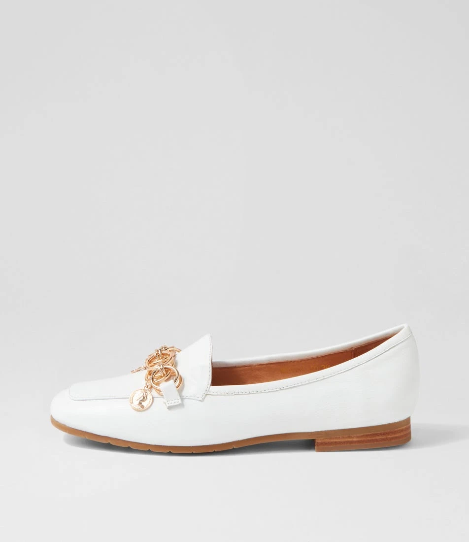 Mennat White Leather Loafers 3 Mennat White Leather Loafers
