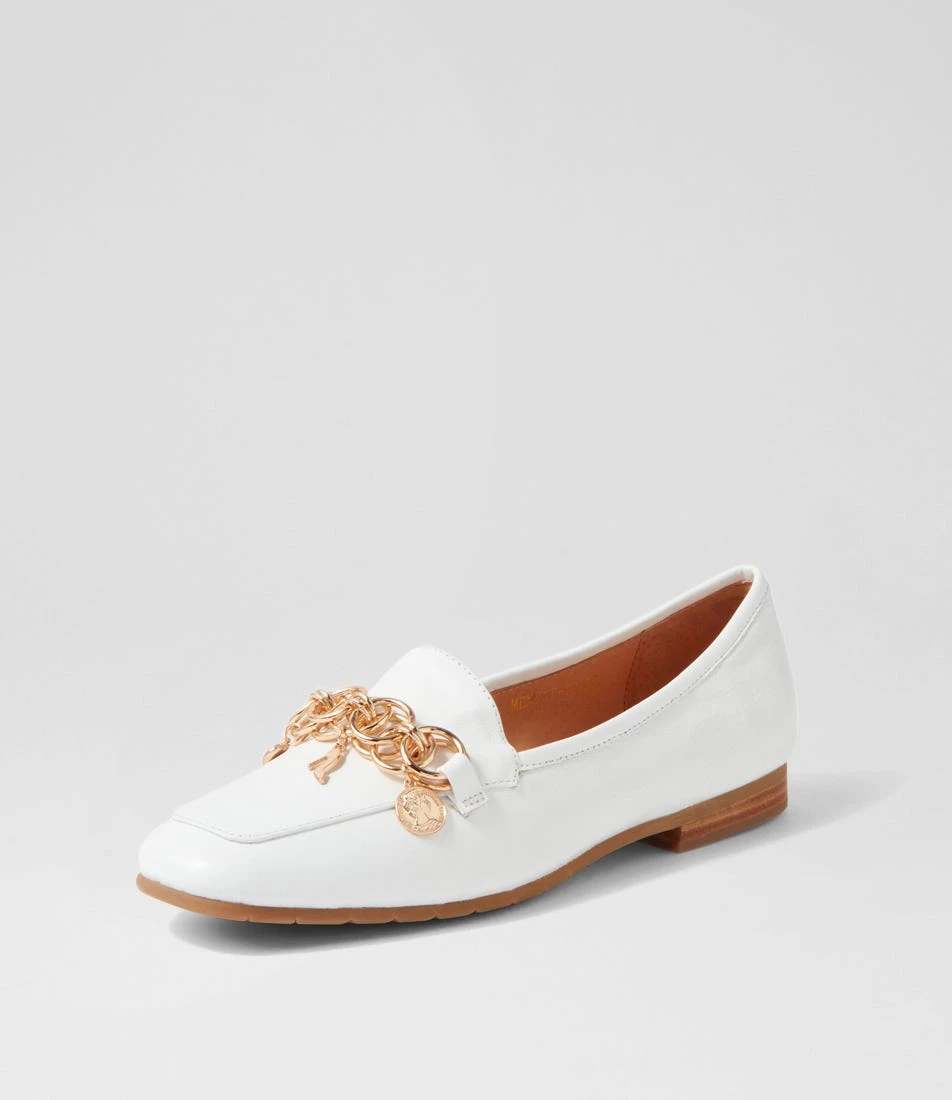 Mennat White Leather Loafers 4 Mennat White Leather Loafers - Image 2