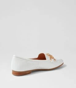 Mennat White Leather Loafers 9 Mennat White Leather Loafers -Lynx Shoes Shop TO13261WHILE 4