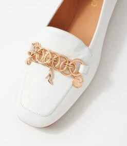 Mennat White Leather Loafers 10 Mennat White Leather Loafers -Lynx Shoes Shop TO13261WHILE 5