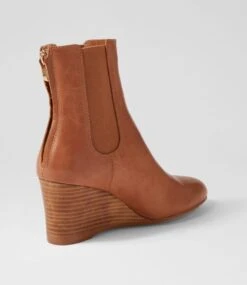 Mimer Tan Natural Heel Leather Chelsea Boots -Lynx Shoes Shop TO13265T78LE 4