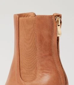 Mimer Tan Natural Heel Leather Chelsea Boots -Lynx Shoes Shop TO13265T78LE 6