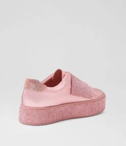 Nellee Pink Satin Metallic Leather Jewels Sneakers -Lynx Shoes Shop TO13271MZO2I 4