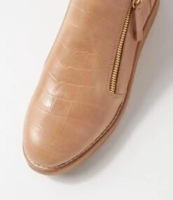 Ohmyes Latte Croc Leather Ankle Boots -Lynx Shoes Shop TO13272K0616 5