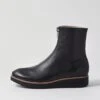 Oseda Black Leather Ankle Boots -Lynx Shoes Shop TO13274B75LE 2