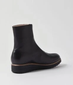 Oseda Black Leather Ankle Boots -Lynx Shoes Shop TO13274B75LE 4