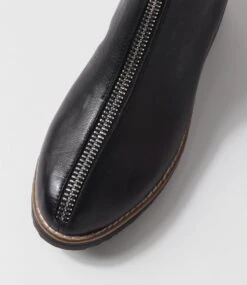 Oseda Black Leather Ankle Boots -Lynx Shoes Shop TO13274B75LE 5