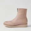Oseda Cafe Nude Leather Ankle Boots -Lynx Shoes Shop TO13274NZJLE 2