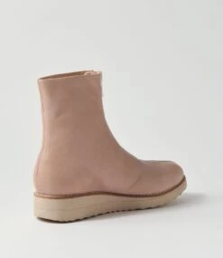 Oseda Cafe Nude Leather Ankle Boots -Lynx Shoes Shop TO13274NZJLE 4