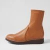 Olissar Tan Choc Stretch Ankle Boots -Lynx Shoes Shop TO13275TNSJZ 2