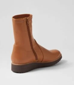 Olissar Tan Choc Stretch Ankle Boots -Lynx Shoes Shop TO13275TNSJZ 4