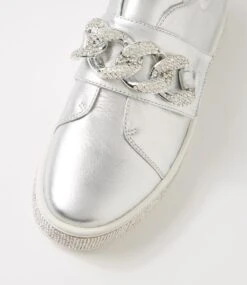 Poppiey Silver Leather Jewels Sneakers 10 Poppiey Silver Leather Jewels Sneakers -Lynx Shoes Shop TO13277S432I 5