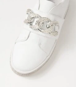 Poppiey White Silver Jewels Leather Sneakers -Lynx Shoes Shop TO13277W952I 5