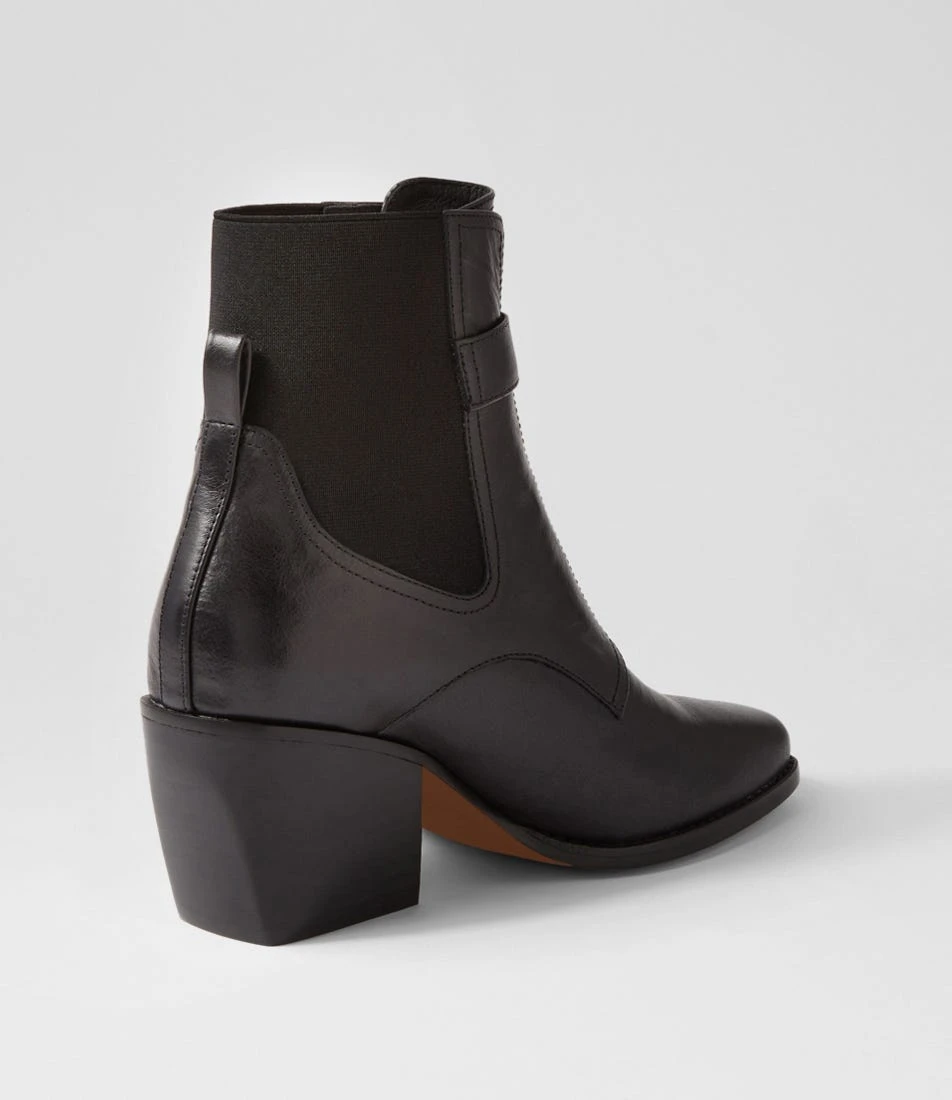 Relsea Black Leather Elastic Chelsea Boots 5 Relsea Black Leather Elastic Chelsea Boots - Image 3