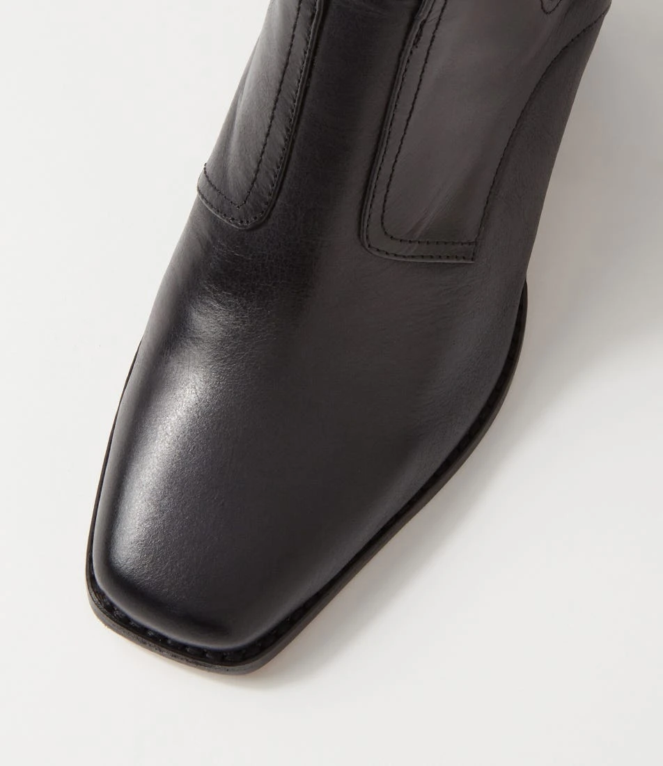 Relsea Black Leather Elastic Chelsea Boots 6 Relsea Black Leather Elastic Chelsea Boots - Image 4