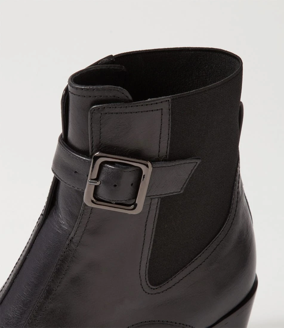 Relsea Black Leather Elastic Chelsea Boots 7 Relsea Black Leather Elastic Chelsea Boots - Image 5