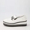 Senas White Leather Loafers