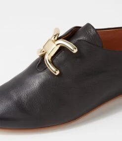 Sommals Black Leather Flat Shoes -Lynx Shoes Shop TO13283BLALE 6