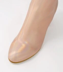 Ufollow Rose Gold Rainbow Leather Ankle Boots -Lynx Shoes Shop TO13290MZPLE 5