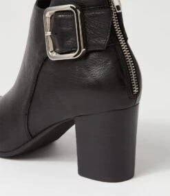 Umost Black Leather Ankle Boots -Lynx Shoes Shop TO13292B66LE 6