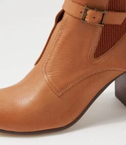 Utoast Cognac Choc Leather Elastic Ankle Boots -Lynx Shoes Shop TO13295EQT63 6