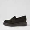Zoafa Black Suede Loafers -Lynx Shoes Shop TO13297B58SU 2