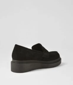 Zoafa Black Suede Loafers -Lynx Shoes Shop TO13297B58SU 4