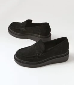 Zoafa Black Suede Loafers -Lynx Shoes Shop TO13297B58SU 6