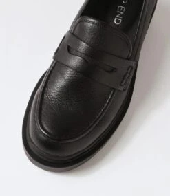 Zoafa Black Leather Loafers -Lynx Shoes Shop TO13297B75LE 5