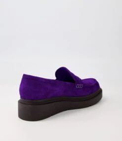 Zoafa Royal Purple Black Suede Loafers -Lynx Shoes Shop TO13297IHYSU 4
