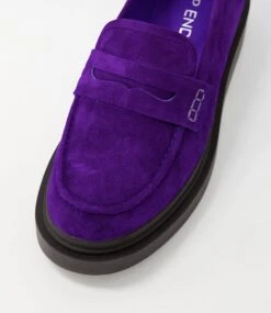 Zoafa Royal Purple Black Suede Loafers -Lynx Shoes Shop TO13297IHYSU 5