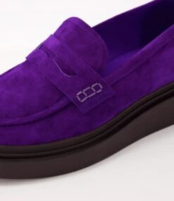 Zoafa Royal Purple Black Suede Loafers -Lynx Shoes Shop TO13297IHYSU 6