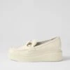 Zidaz Off White Patent Leather Loafers