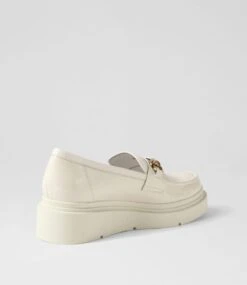 Zidaz Off White Patent Leather Loafers -Lynx Shoes Shop TO13298XACPL 4