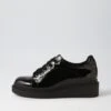 Zilyar Black Patent Leather Lace Up Flats -Lynx Shoes Shop TO13299B58PL 2