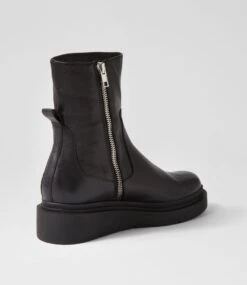 Zonita Black Leather Ankle Boots 9 Zonita Black Leather Ankle Boots -Lynx Shoes Shop TO13303B75LE 4