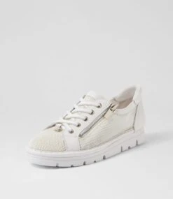 Eton White Mesh Leather Sneakers -Lynx Shoes Shop TO13323WHI73 3