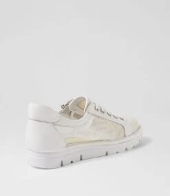 Eton White Mesh Leather Sneakers -Lynx Shoes Shop TO13323WHI73 4