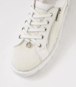 Eton White Mesh Leather Sneakers -Lynx Shoes Shop TO13323WHI73 5