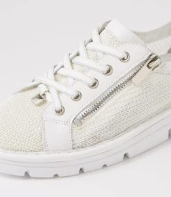 Eton White Mesh Leather Sneakers -Lynx Shoes Shop TO13323WHI73 6