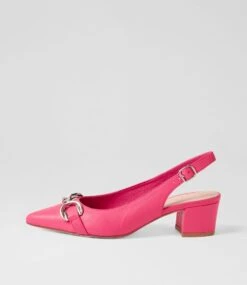 Abrar Bright Pink Leather Heels