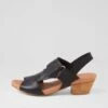 Chiffley Black Natural Heel Leather Sandals