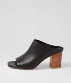 Ceddie Black Natural Leather Mules